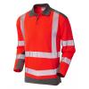 Wringcliff ISO 20471 Class 2 Dual Colour Coolviz Plus Sleeved Polo Shirt Red/Grey