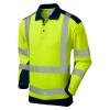 Wringcliff ISO 20471 Class 2 Dual Colour Coolviz Plus Sleeved Polo Shirt Yellow/Navy