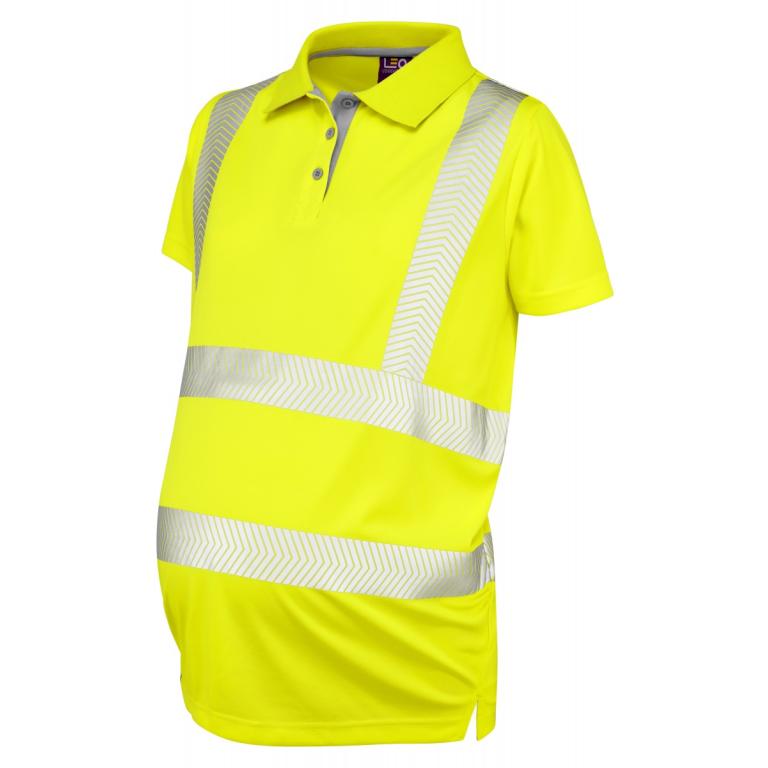 Lovacott ISO 20471 Cl 2 Coolviz Ultra Maternity Polo Shirt Yellow