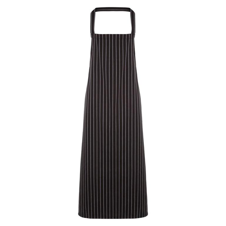Striped bib apron Black/Grey