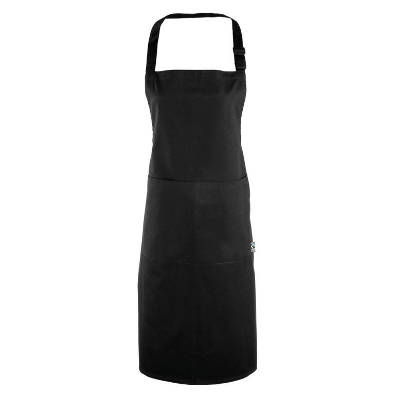 Cotton bib apron, organic and Fairtrade certified Black