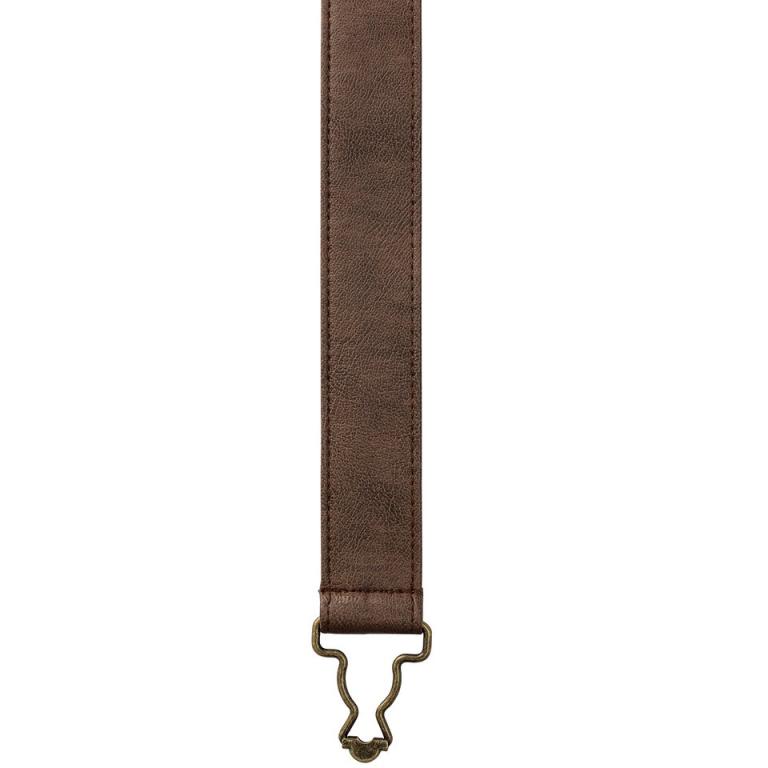 Cross back interchangeable apron straps Brown Faux Leather