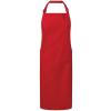 Recycled polyester and cotton bib apron, organic and Fairtrade certified Red