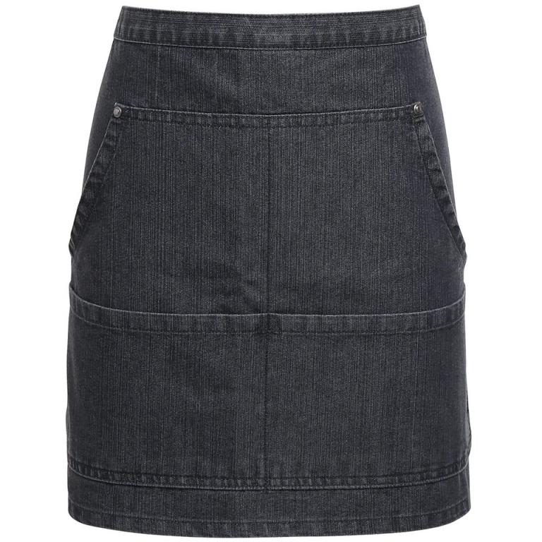 Jeans stitch denim waist apron Black Denim