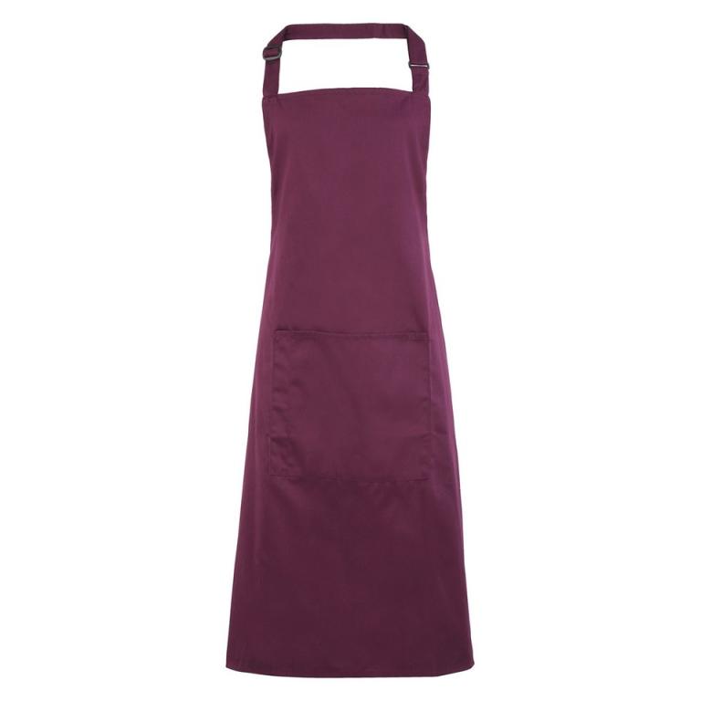 Colours bib apron with pocket Aubergine
