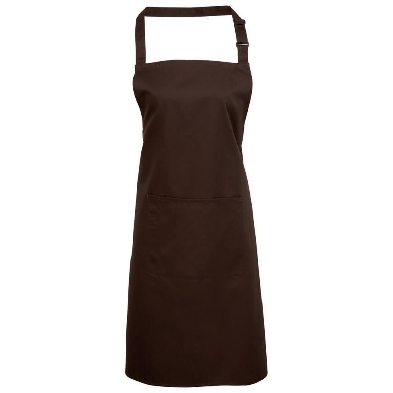 Colours bib apron with pocket Brown