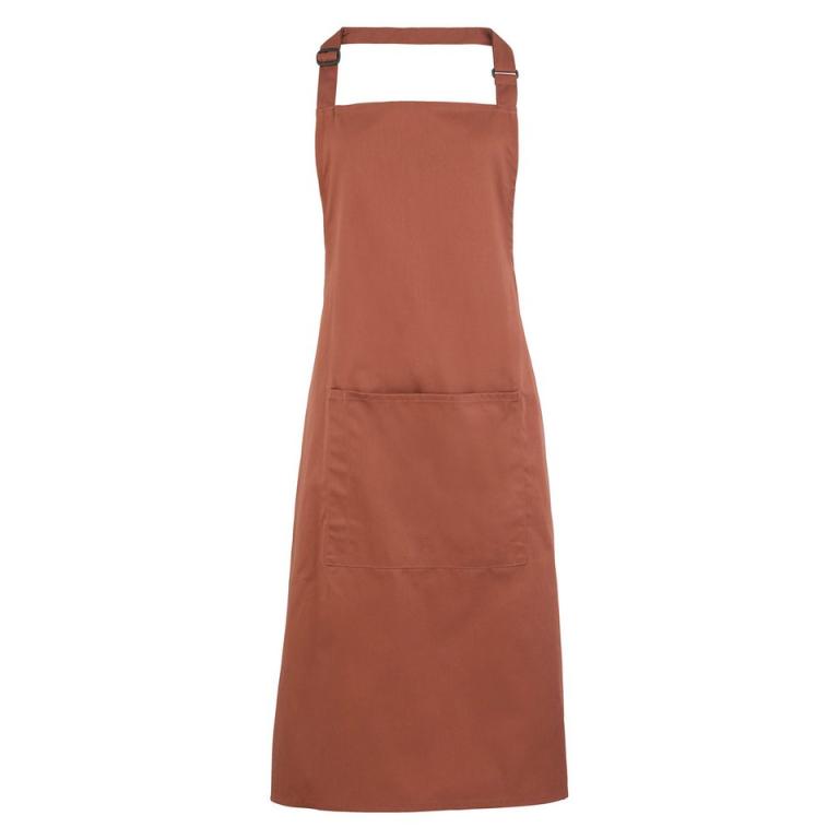Colours bib apron with pocket Chestnut