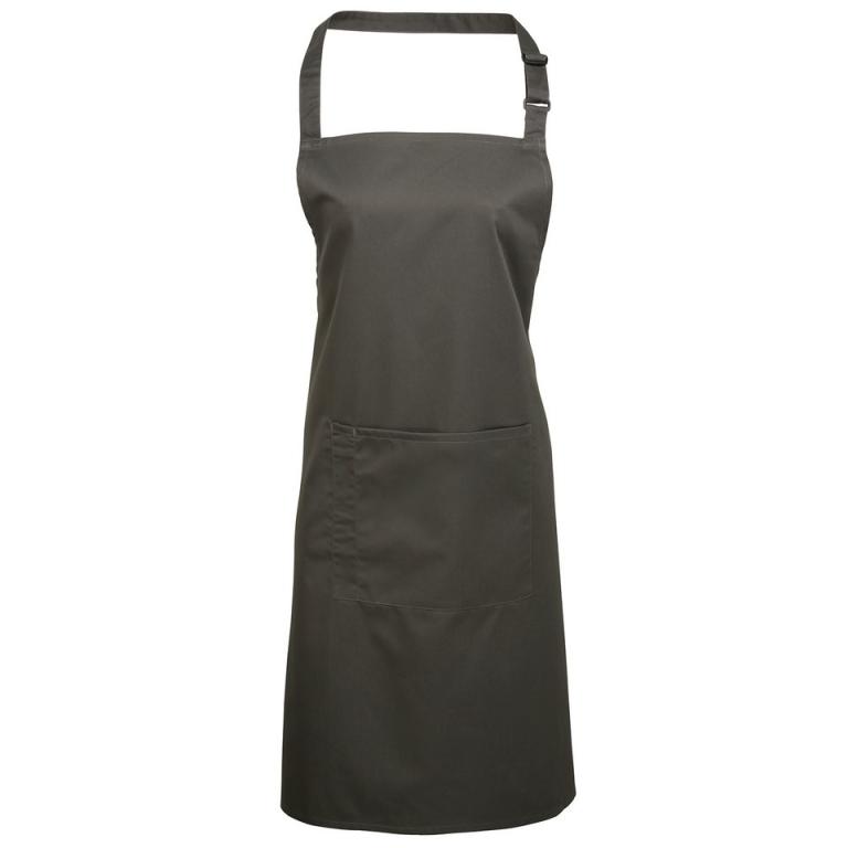 Colours bib apron with pocket Dark Grey