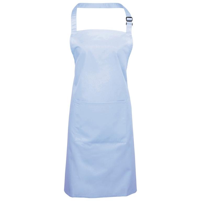 Colours bib apron with pocket Light Blue