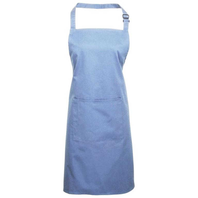 Colours bib apron with pocket Mid Blue