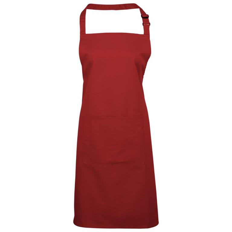 Colours bib apron with pocket Red