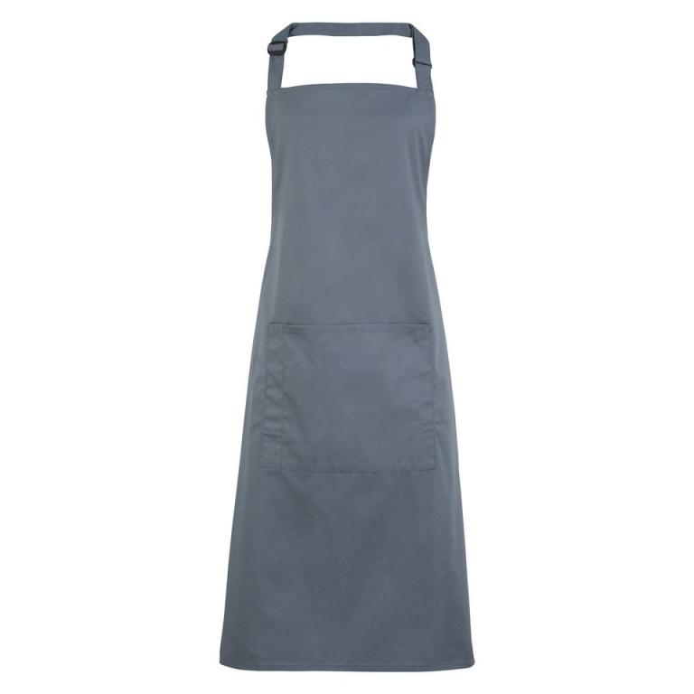 Colours bib apron with pocket Steel