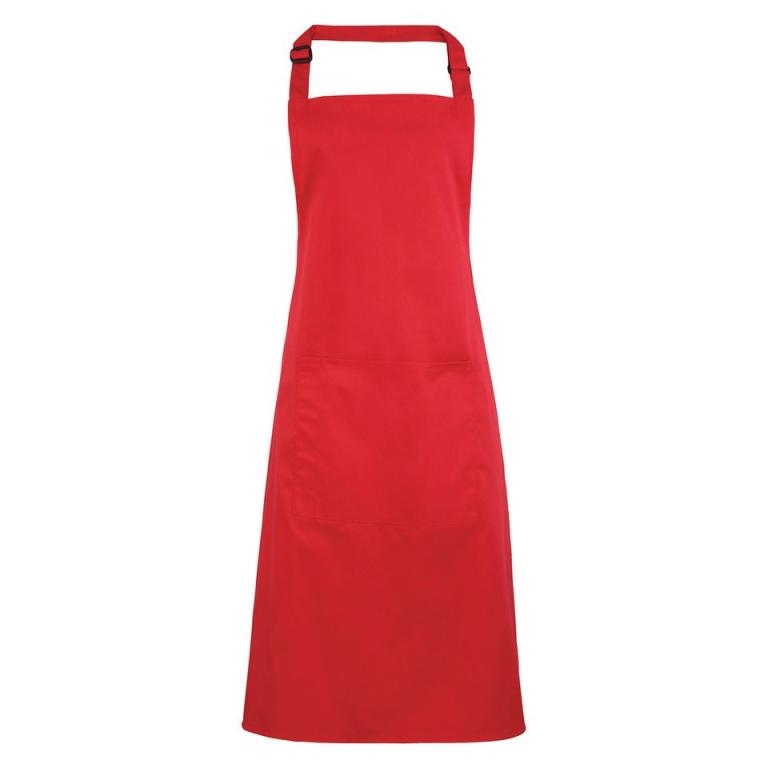Colours bib apron with pocket Strawberry Red