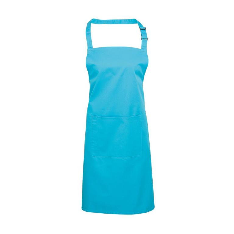 Colours bib apron with pocket Turquoise