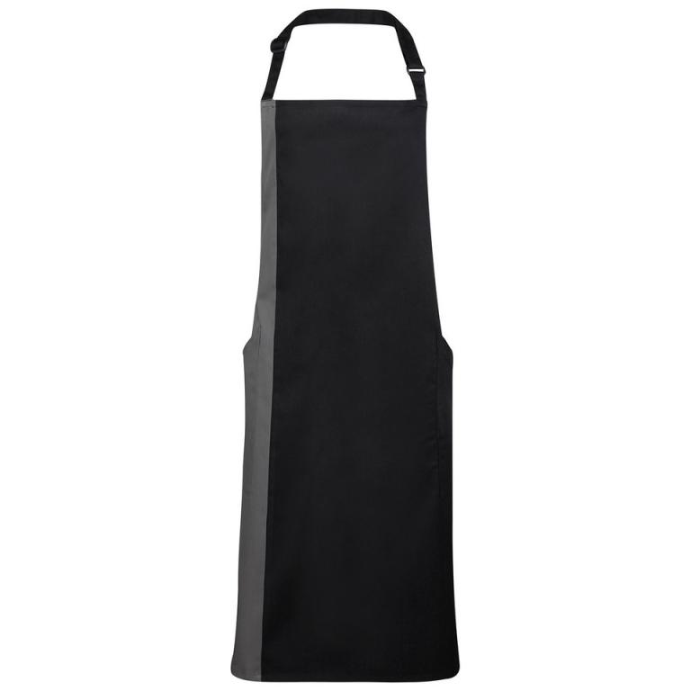 Contrast bib apron Black/Dark Grey