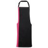 Contrast bib apron Black/Hot Pink