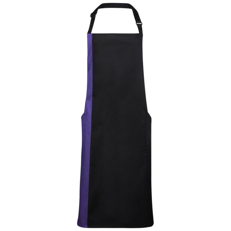 Contrast bib apron Black/Purple