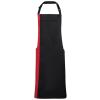 Contrast bib apron Black/Red