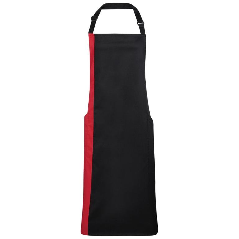 Contrast bib apron Black/Red