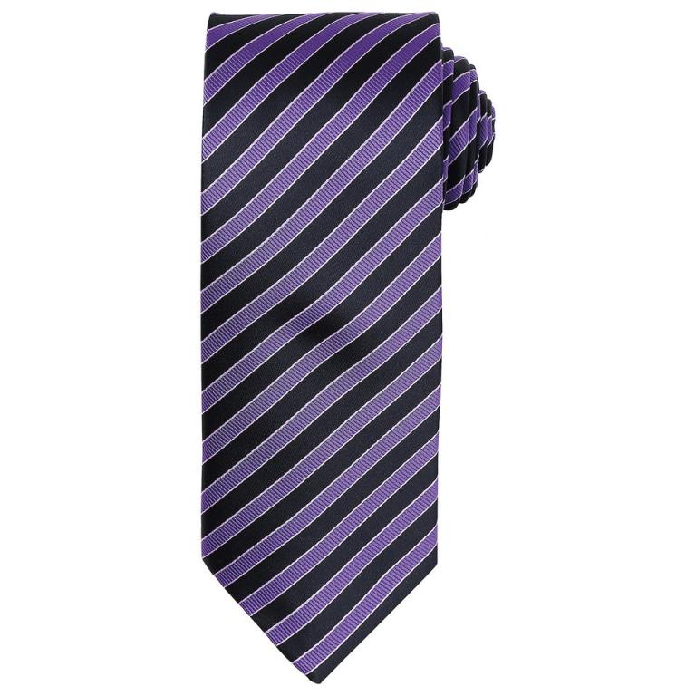 Double stripe tie Rich Violet/Black