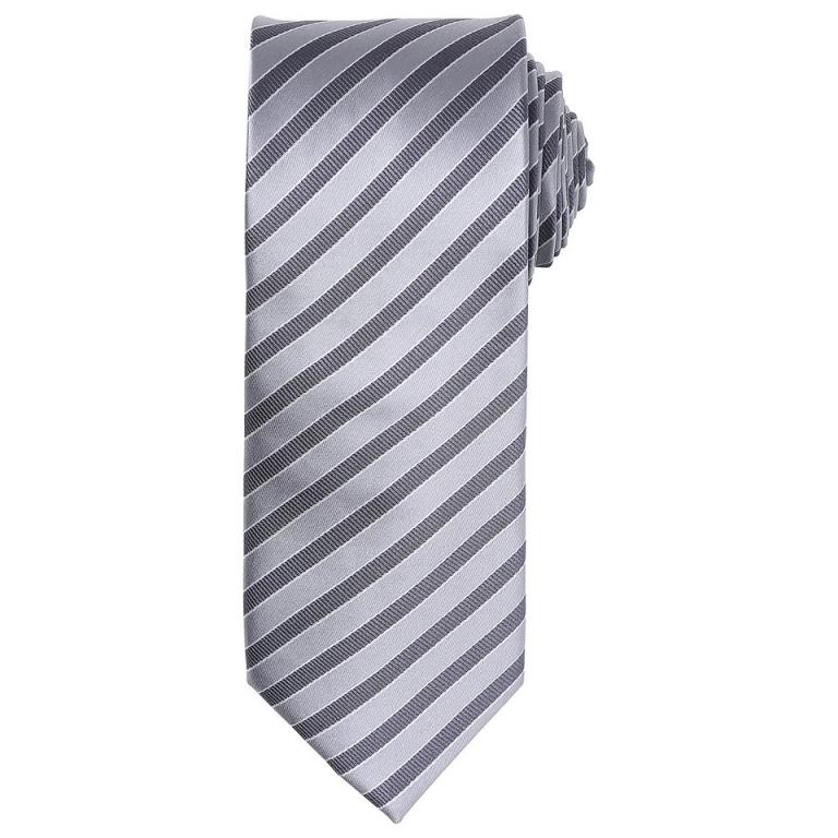 Double stripe tie Silver/Dark Grey