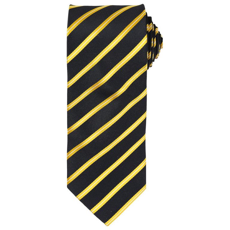 Sports stripe tie Black/Gold