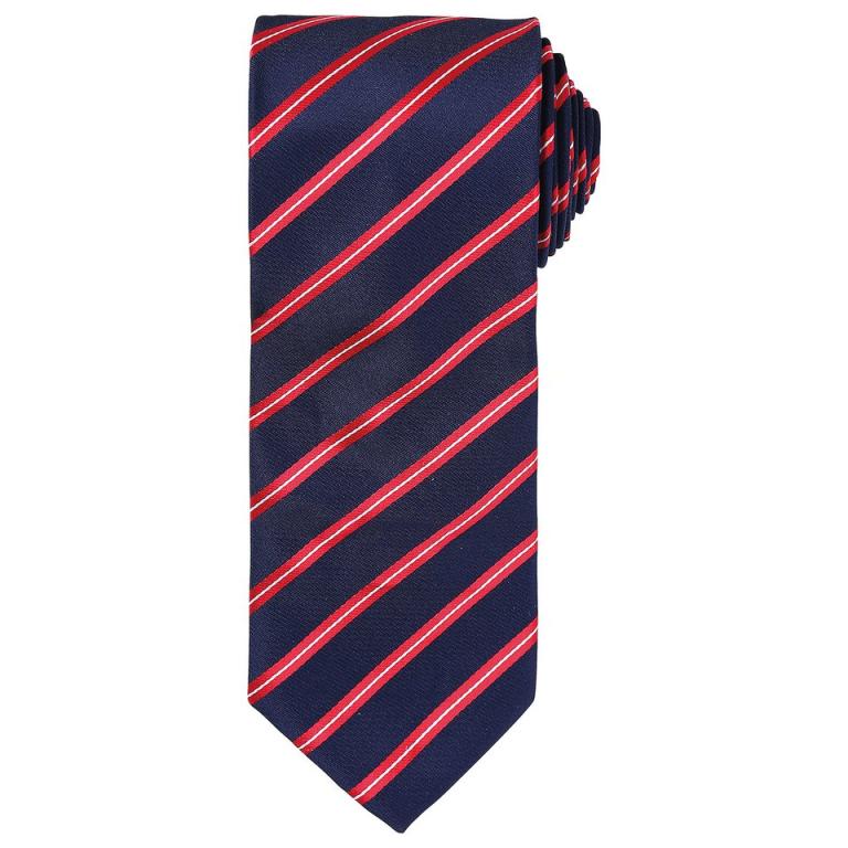 Sports stripe tie Navy/Red