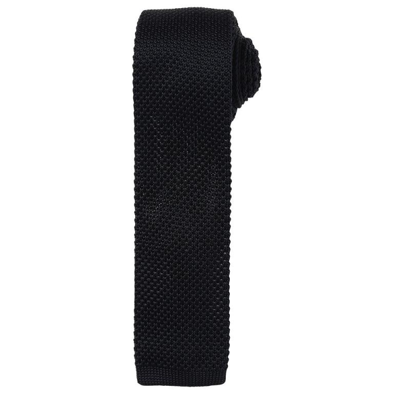 Slim knitted tie Black