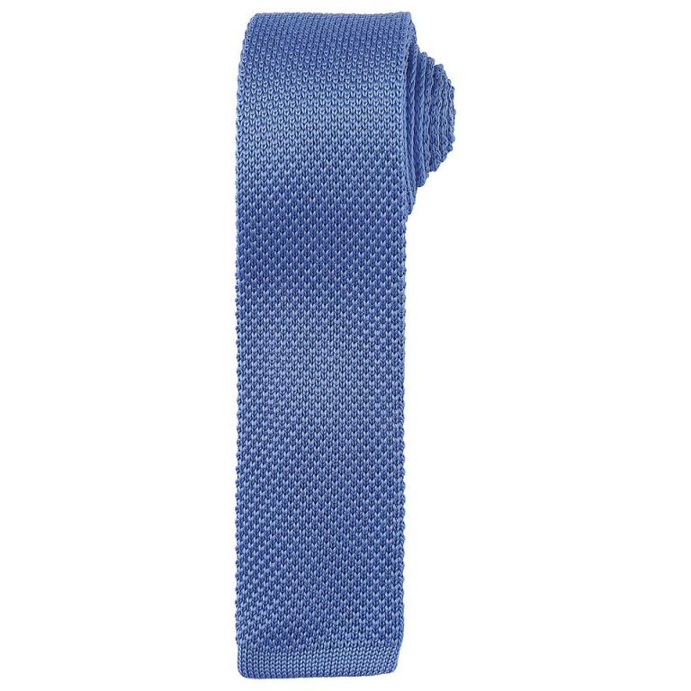 Slim knitted tie Mid Blue