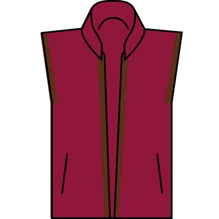 Artisan fleece gilet Burgundy/Brown