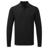 ‘Essential’ unisex long sleeve workwear polo shirt Black