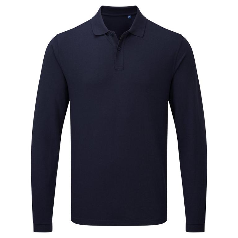 ‘Essential’ unisex long sleeve workwear polo shirt Navy