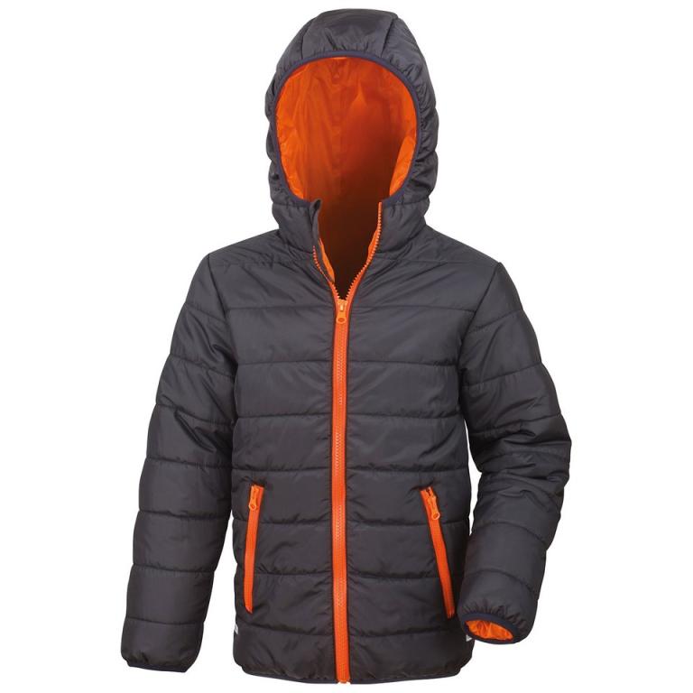 Core junior soft padded jacket Black/Orange