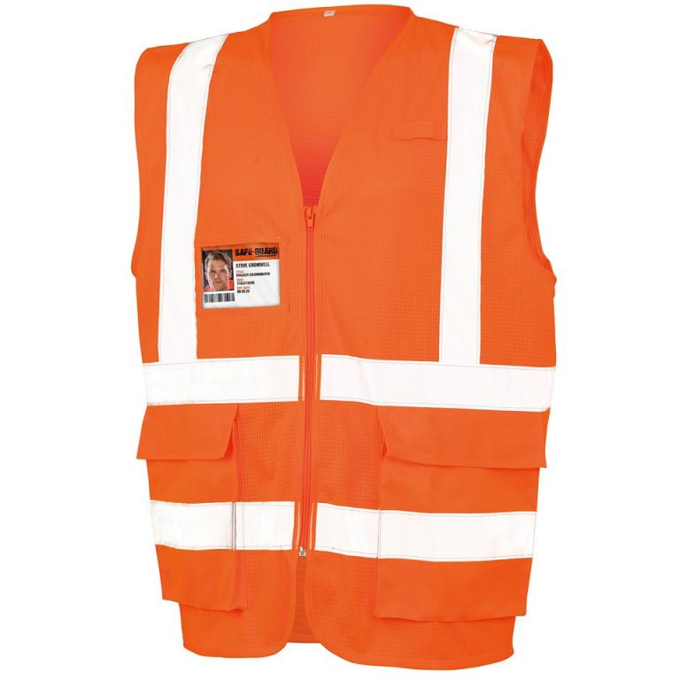 Executive cool mesh safety vest Fluorescent Orange