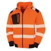 Recycled robust zipped safety hoodie Fluorescent Orange/Black