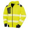 Recycled robust zipped safety hoodie Fluorescent Yellow/Black