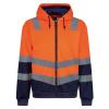 Pro hi-vis full zip hoodie Orange/Navy