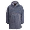 The Ribbon oversized cosy reversible shaggy sherpa hoodie Grey