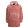 The Ribbon oversized cosy reversible shaggy sherpa hoodie Pink