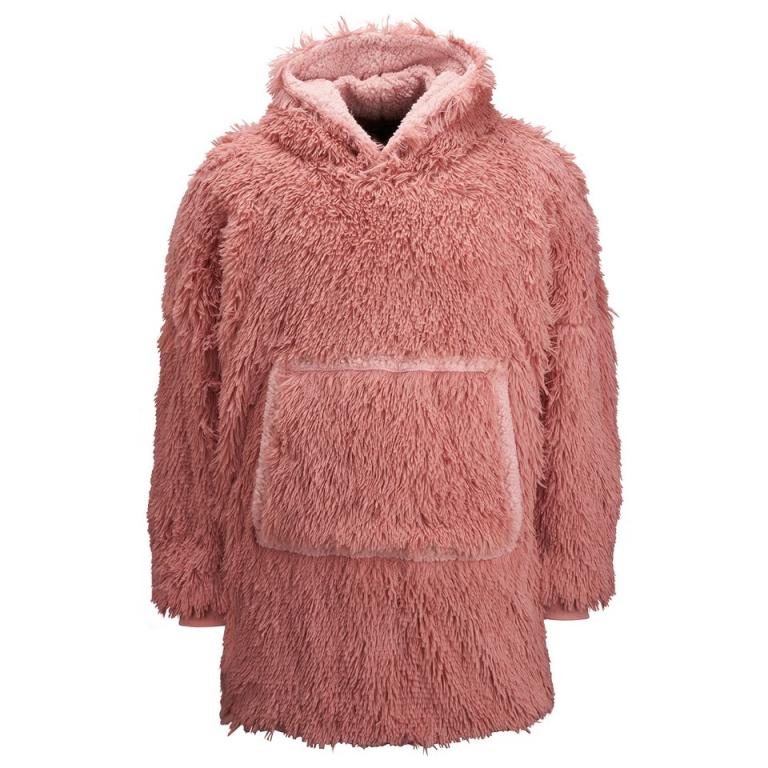 The Ribbon oversized cosy reversible shaggy sherpa hoodie Pink
