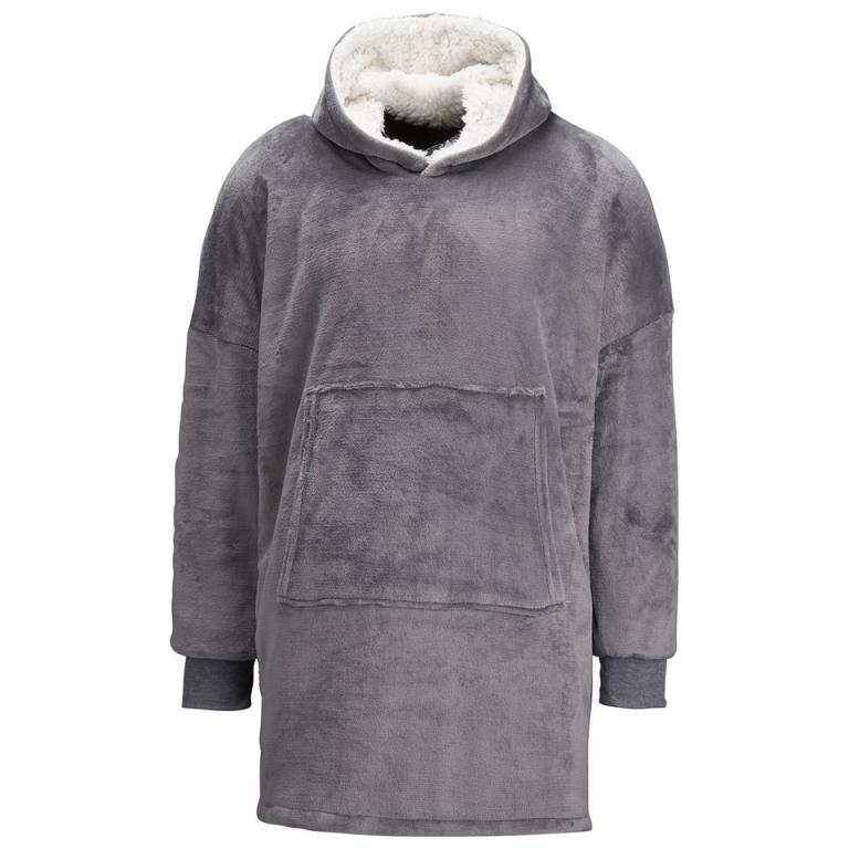 The Ribbon oversized cosy reversible sherpa hoodie Grey