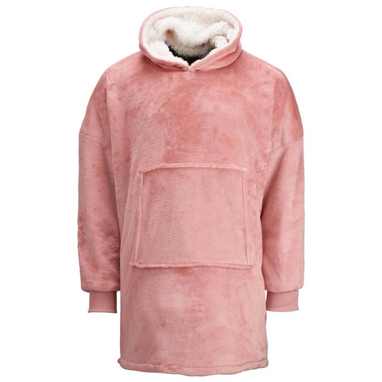 The Ribbon oversized cosy reversible sherpa hoodie Pink