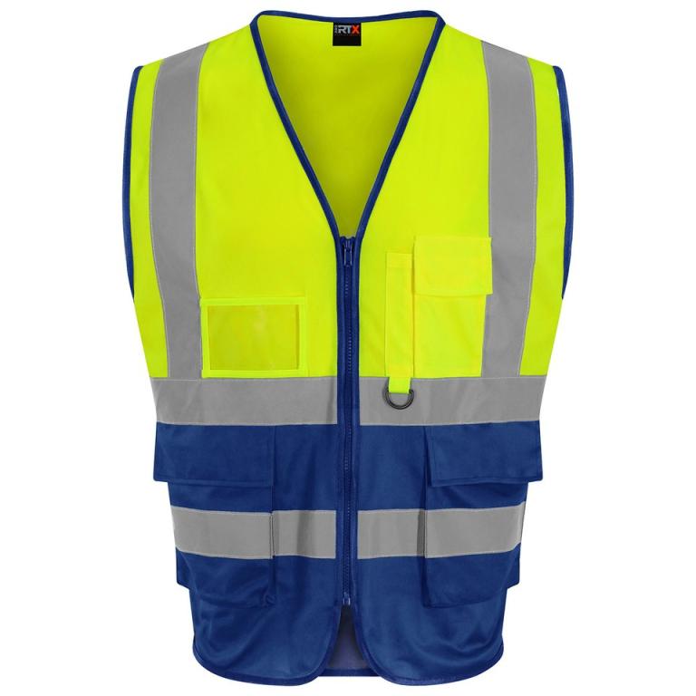 Executive waistcoat HV Yellow/Royal Blue