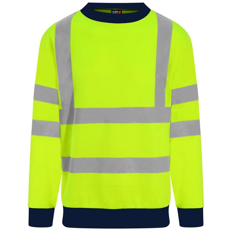 High visibility sweatshirt HV Yellow/Navy