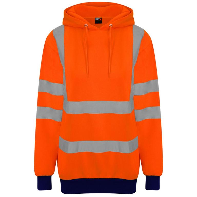 High visibility hoodie HV Orange/Navy