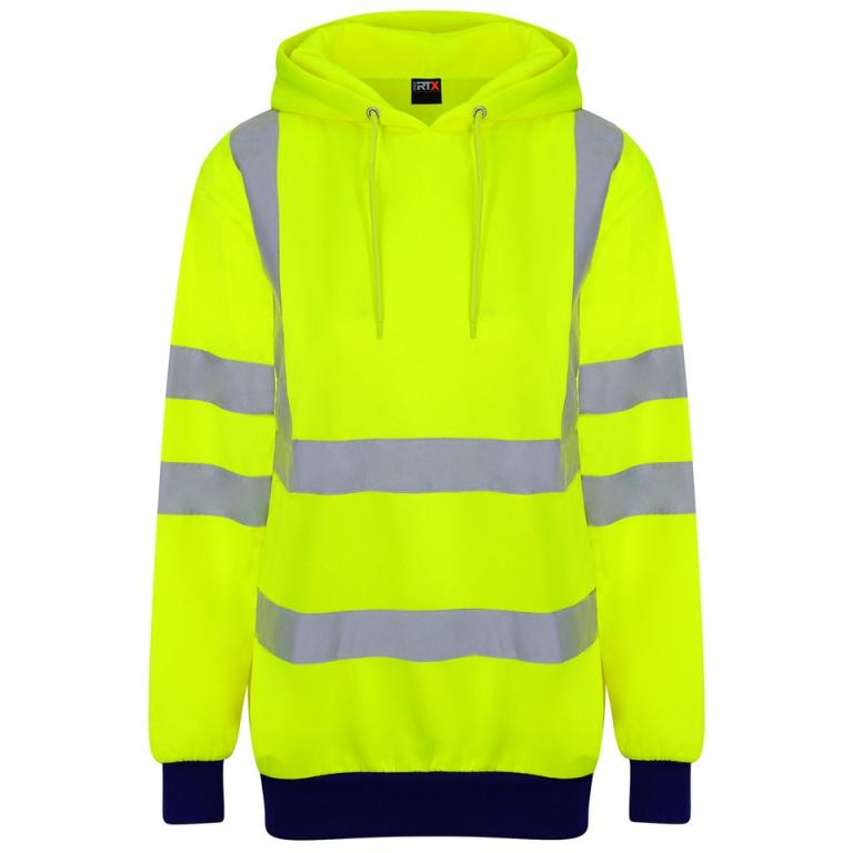 High visibility hoodie HV Yellow/Navy