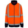 High visibility full-zip fleece HV Orange/Navy