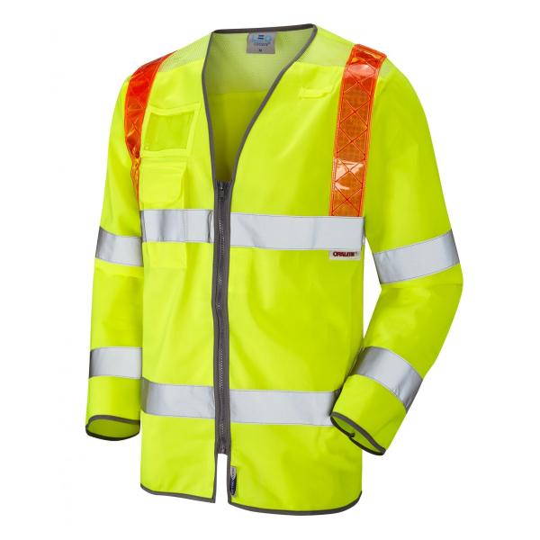 Barbrook ISO 20471 Cl 3 Orange Brace Sleeved Waistcoat