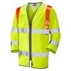 Taddiport ISO 20471 Cl 3 Orange Brace 3/4 Sleeve Waistcoat