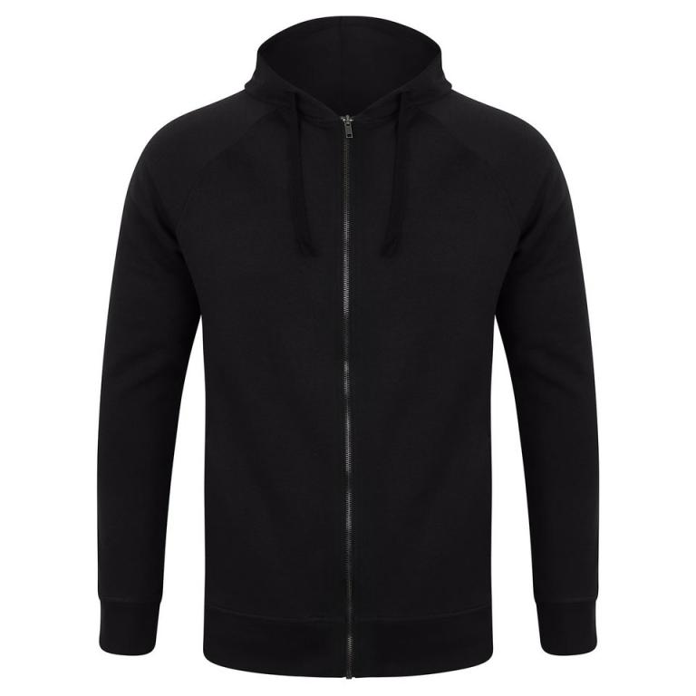 Unisex slim-fit zip-through hoodie Black